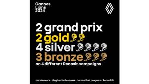 Renault premiata come la marca francese più creativa. 11 i leoni vinti a Cannes nel 2024