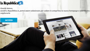 La nuova home page di Repubblica.it nasce con l'aiuto di 50 mila lettori
