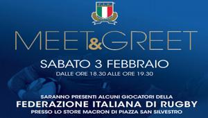 Rugby 6 Nazioni: Meet&Greet con gli azzurri alla vigilia di Italia-Inghilterra al Macron Store di Roma