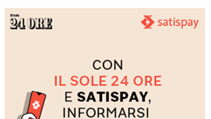 Il Sole 24 Ore sceglie Satispay per la sottoscrizione degli abbonamenti online