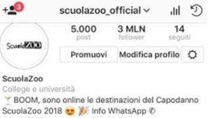 Il profilo Instagram di ScuolaZoo supera i 3 milioni di follower