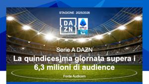 Serie A DAZN: la 15esima giornata supera i 6,3 milioni di audience