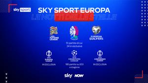 Su Sky e in streaming su Now tutte le 51 partite degli Europei, 24 di queste in esclusiva. Acquisiti anche i diritti di UEFA Nations League 2026-2027 e di European Qualifiers