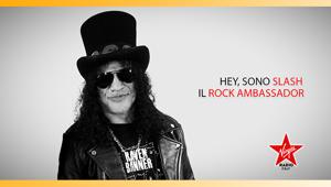 Virgin Radio nomina Slash decimo rock ambassador dell’emittente e lo porta on air con una campagna ADV su TV, digital e social