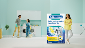 Dr. Beckmann in onda sulle principali emittenti Rai, Mediaset e Discovery con uno spot sul Pulitore Lavatrice Igienizzante