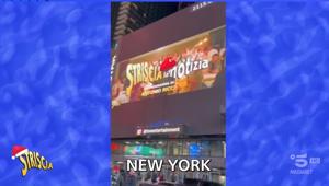 Striscia la Notizia porta lo spot celebrativo dei 35 anni di trasmissioni a New York, su un ledwall di Times Square