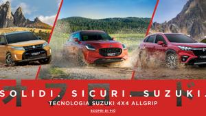 Clicking adv firma la campagna Suzuki 4x4. Solidi. Sicuri. Suzuki.