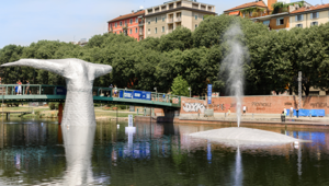 TCommunication e adidas portano una balena nei navigli per sensibilizzare al tema della salvaguardia degli oceani