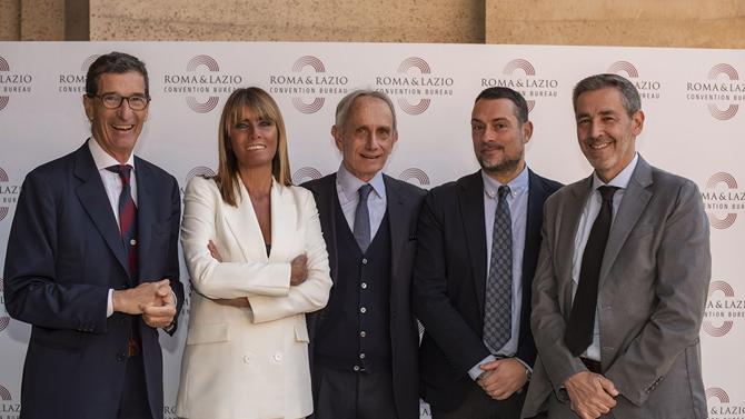 Onorio Rebecchini, Flaminia Roberti, Stefano Fiori, Daniele Brocchi, Marco Misischia - Consiglio di Amministrazione Convention Bureau Roma e Lazio team