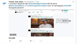 Twitter Awards 2016: Gruppo Roncaglia e Mercedes Benz Italia vincitori assoluti