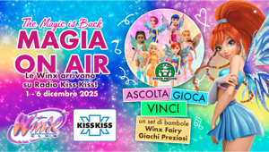 Radio Kiss Kiss dà il via al mese di dicembre rafforzando la sua offerta informativa e di intrattenimento: al via la nuova partnership editoriale con iLMeteo.it e il nuovo concorso "Magia On Air" a tema Winx