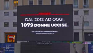 Il 25 Novembre Urban Vision trasmette sui propri schermi una campagna di denuncia per ricordare le vittime di femminicidio