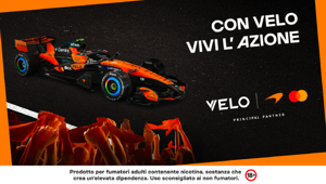 VELO rafforza la partnership con il McLaren Mastercard Formula 1 Team e accende la passione per il motorsport VELO rafforza la partnership con il McLaren Mastercard Formula 1 Team e accende la passione per il motorsport