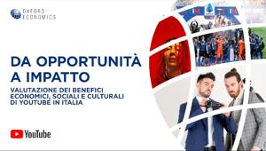 YouTube è motore di crescita per l’industria creativa italiana: nel 2020 ha favorito la creazione di 15.000 posti di lavoro nel nostro paese e l’ecosistema creativo della piattaforma ha contribuito per 190 milioni di euro al PIL